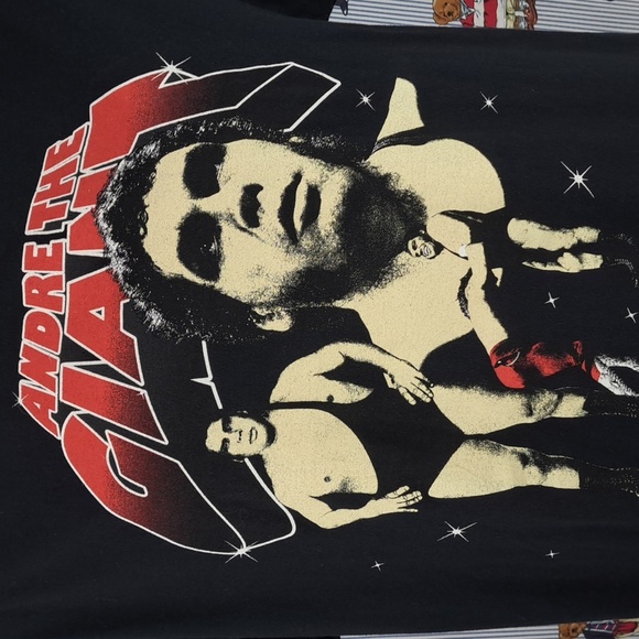 Andre the Giant WWE Legends retro logo graphic black & red XL wrestling t-shirt - Picture 3 of 5